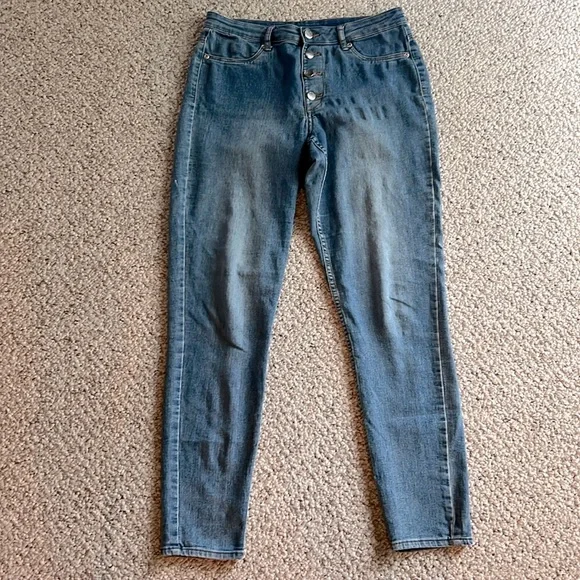 H&M Divided Jeans Hm Divided High Rise Button Size Medium Blue